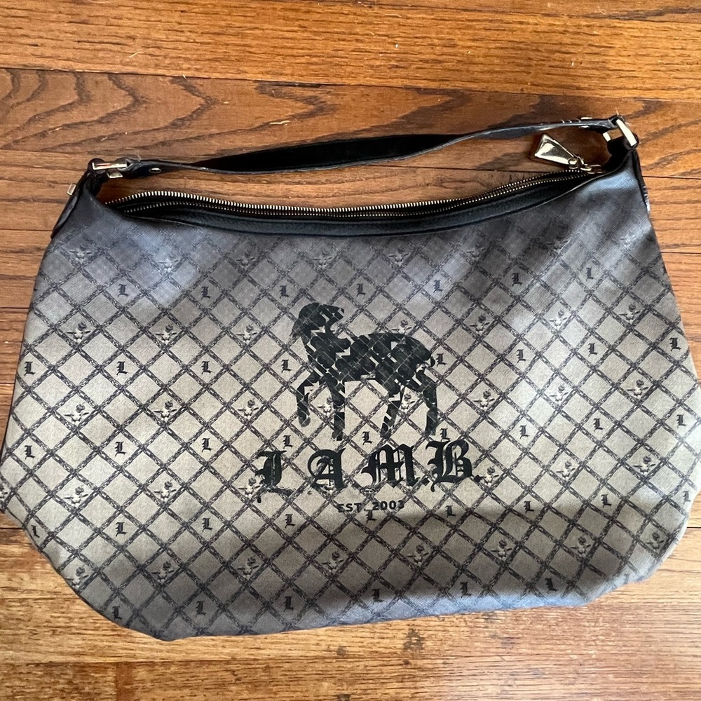 LAMB L.A.M.B large SHOULDER BAG Gwen Stefani sheep logo AUTHENTIC w/ dustbag - Picture 11 of 17